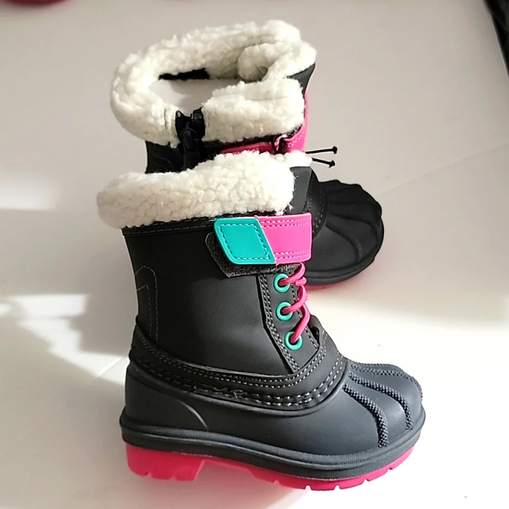 Cat & Jack Toddler Journey Winter Boots Gray & Pink